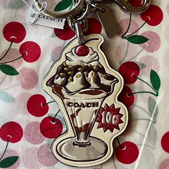 🍒🍧🍒  COACH ICE CREAM BAG CHARM  🍒🍧🍒 NWT 🍒🍧🍒 - Picture 3 of 16